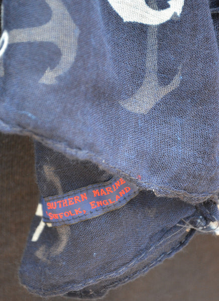 Southern Marine's Navy Lightweight Summer Scarf - Large Anchor