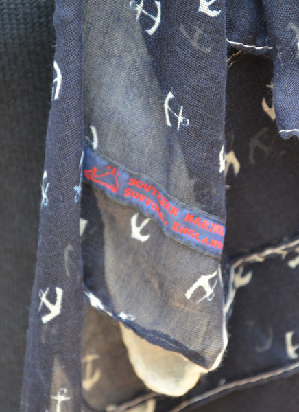 Southern Marine's Navy Lightweight Summer Scarf - Small Anchor    ON SALE
