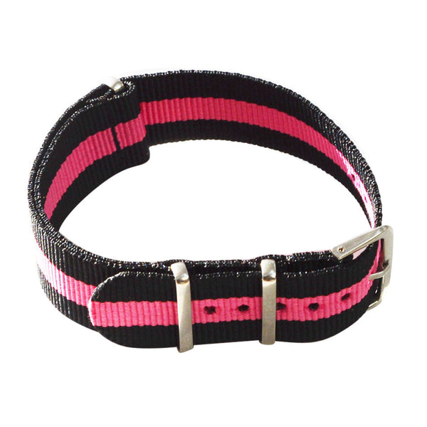 Southern Marine's 22mm NATO Nylon Watch Strap - In Black and Pink    ON SALE