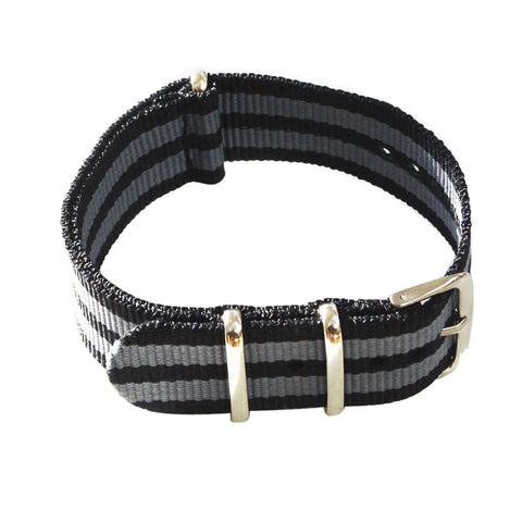 Southern Marine's 22mm NATO Nylon Watch Strap - In Black and Grey
