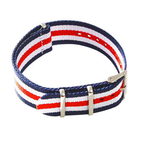 Southern Marine's 22mm NATO Nylon Watch Strap - In Red White and Blue    ON SALE