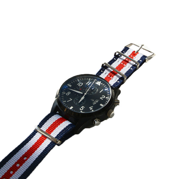 Southern Marine's 22mm NATO Nylon Watch Strap - In Red White and Blue    ON SALE