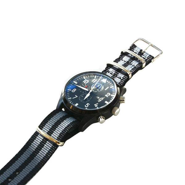 Southern Marine's 22mm NATO Nylon Watch Strap - In Black and Grey