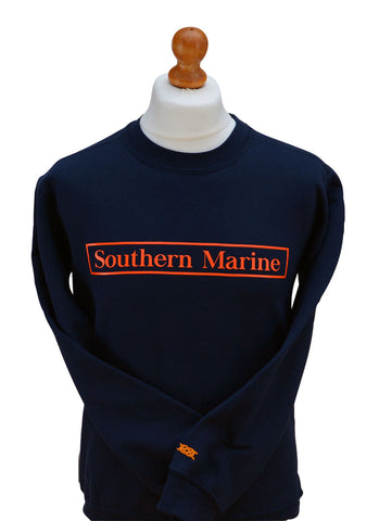 Southern Marine's Crew Sweatshirt Orange Logo - The Lewy     ON SALE
