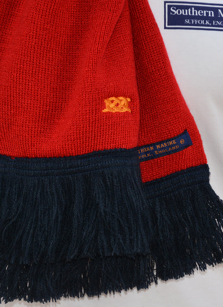 The Old Prep School Scarf (Navy and Red Stripe) - The Beacon