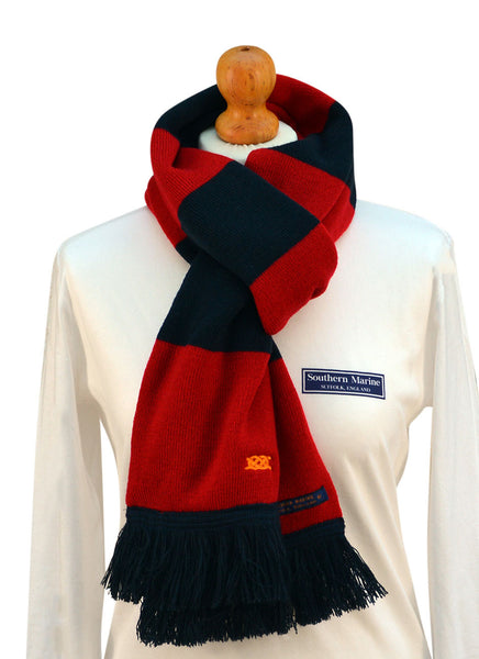 The Old Prep School Scarf (Navy and Red Stripe) - The Beacon