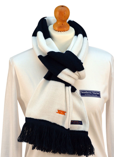The Old Prep School Scarf (Navy and White Stripe) - The Hotspur