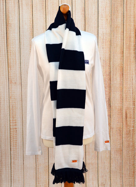 The Old Prep School Scarf (Navy and White Stripe) - The Hotspur