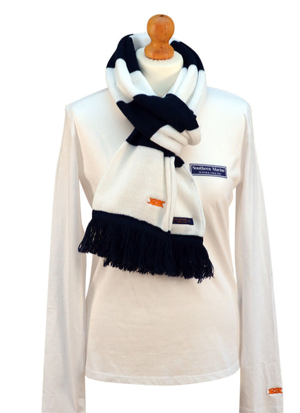 The Old Prep School Scarf (Navy and White Stripe) - The Hotspur