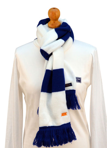 The Old Prep School Scarf (Royal Blue and White Stripe) - The Orford
