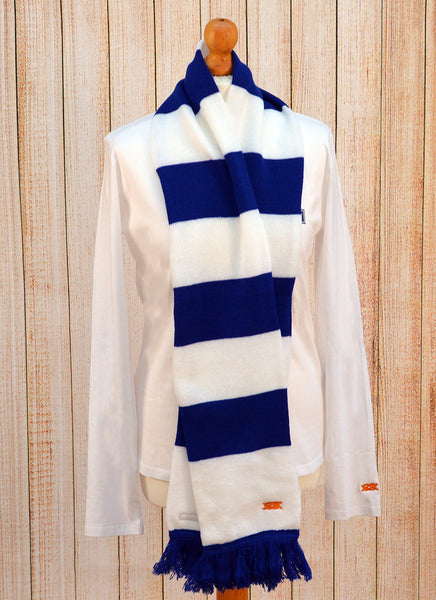 The Old Prep School Scarf (Royal Blue and White Stripe) - The Orford