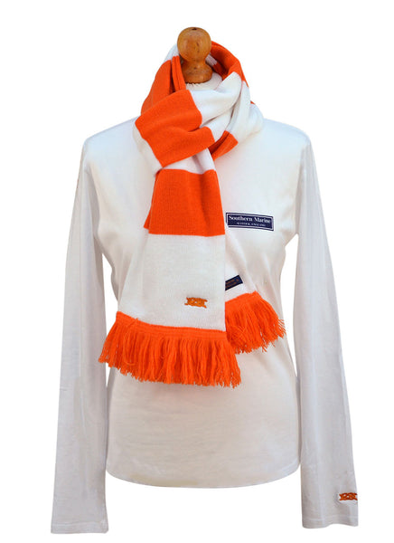 The Old Prep School Scarf (Orange and White Stripe) - The Cruyff