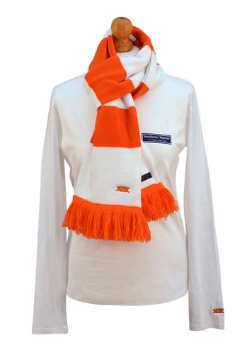 The Old Prep School Scarf (Orange and White Stripe) - The Cruyff