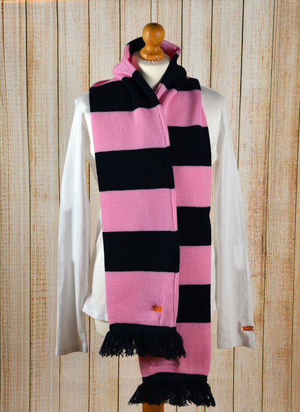 The Old Prep School Scarf (Navy and Pink Stripe) - The Preppy