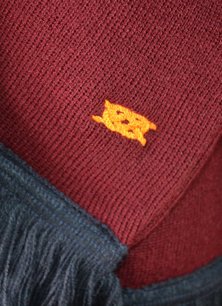 The Old Prep School Scarf (Burgundy and Navy Stripe) - The Quaker