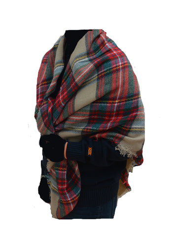 Southern Marine's Plaid Shawl Scarf   ON SALE